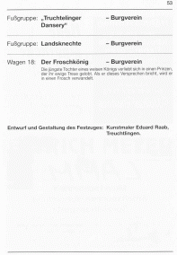 Festzugfolge: Truchtelinger Dansery - bis - Froschknig (W.18)